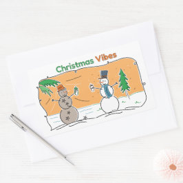 Kerstavibes uit een deel van de wereld rechthoekige sticker