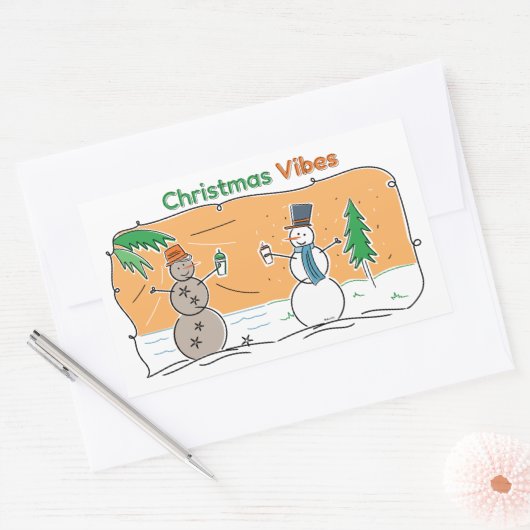Kerstavibes uit een deel van de wereld rechthoekige sticker (Envelop)