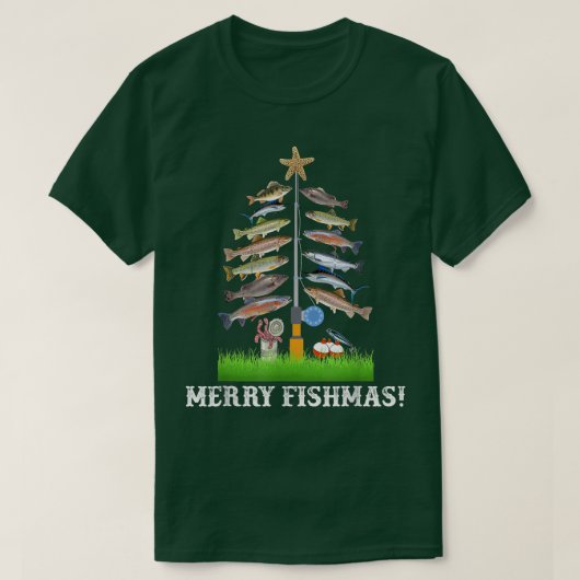 Kerstavinvis van het Merry Fishmas T-shirt (Design voorkant)