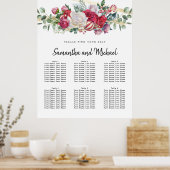 Kerstavond 6-tafelzitje met bruine kerstbruiloft poster (Keuken)