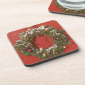 Kerstavond aan de deur hangen drankjes onderzetter (Linkerzijde)