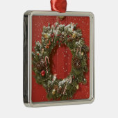 Kerstavond aan de deur hangen metalen ornament (Rechts)