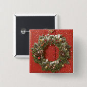 Kerstavond aan de deur hangen vierkante button 5,1 cm (Voorkant /achterkant)