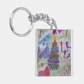Kerstavond Acrylic Key Ring Sleutelhanger (Voorkant Links)