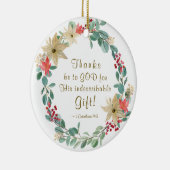 Kerstavond Bedankt voor God Bijbelse Verse Keramisch Ornament (Rechts)