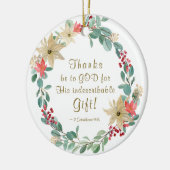 Kerstavond Bedankt voor God Bijbelse Verse Keramisch Ornament (Links)