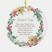 Kerstavond Bedankt voor God Bijbelse Verse Keramisch Ornament (Achterkant)