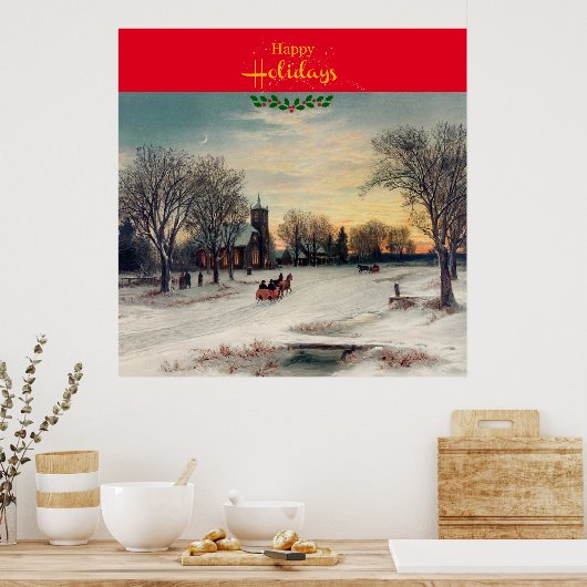 Kerstavond, beroemd schilderij, poster (Keuken)