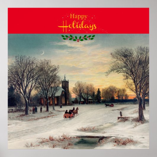 Kerstavond, beroemd schilderij, poster (Voorkant)