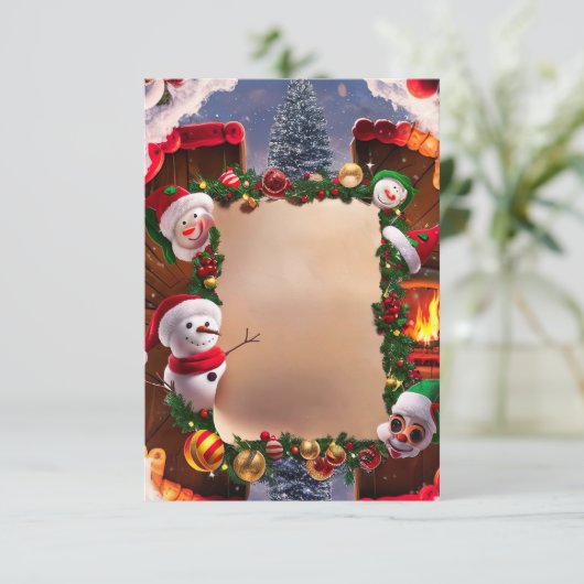 Kerstavond Blank Invitation Kaart (Staand voorkant)