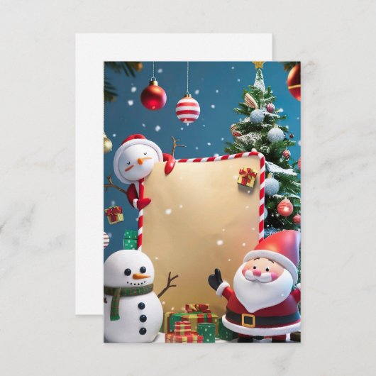 Kerstavond Blank Invitation Kaart (Voorkant / Achterkant)