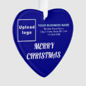 Kerstavond blauw hart acrylversiering ornament (voorkant)