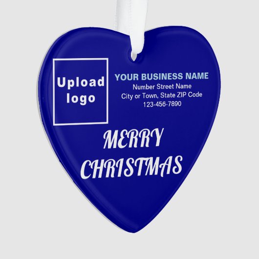 Kerstavond blauw hart acrylversiering ornament (voorkant)