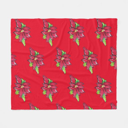 Kerstavond Bloem Fleece Deken (Voorkant (Horizontaal))