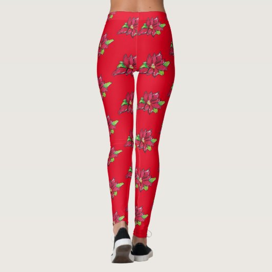 Kerstavond Bloem Leggings (Achterkant)