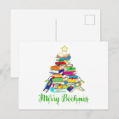 Kerstavond, boekencurve, kerstmis briefkaart (Voorkant / Achterkant)