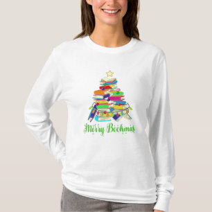 Kerstavond, boekencurve, kerstmis t-shirt