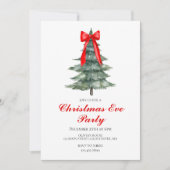 Kerstavond boomfeest kaart (Voorkant)