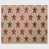 Kerstavond Burgundy Beetroots Gingerbrood Kraft Cadeaupapier (Vlak)
