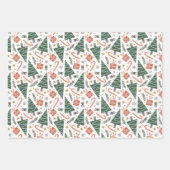 Kerstavond, cacao, bomen en cadeautjes inpakpapier vel (Voorkant 3)