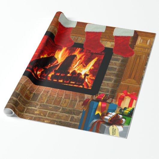 kerstavond cadeaupapier (Uitgerold)