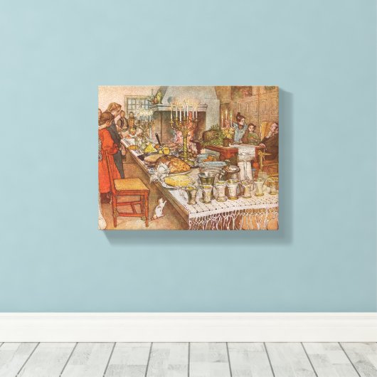 Kerstavond Carl Larsson 1904 Canvas Afdruk (Insitu (Houten vloer))