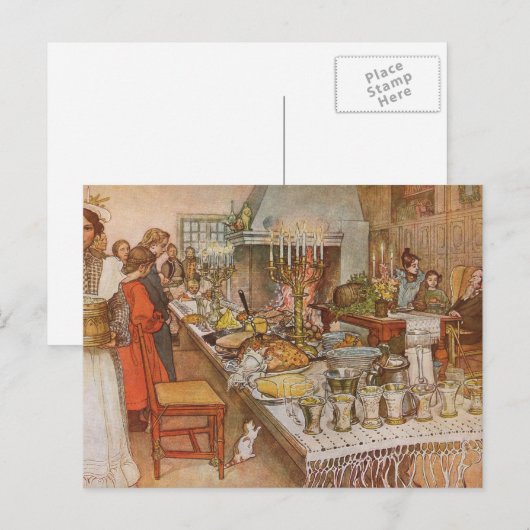 Kerstavond Carl Larsson 1904 Feestdagenkaart (Voorkant / Achterkant)