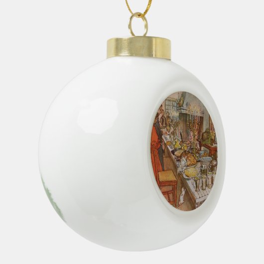 Kerstavond Carl Larsson 1904 Keramische Bal Ornament (Links)