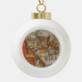 Kerstavond Carl Larsson 1904 Keramische Bal Ornament (Voorkant)
