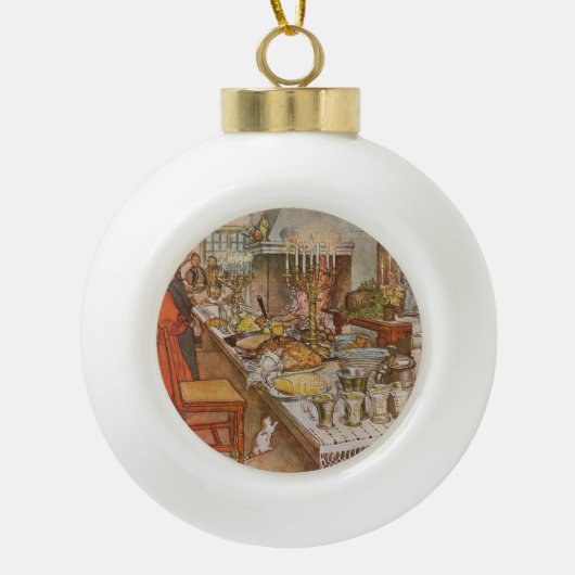 Kerstavond Carl Larsson 1904 Keramische Bal Ornament (Voorkant)