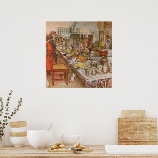 Kerstavond Carl Larsson 1904 Poster (Keuken)