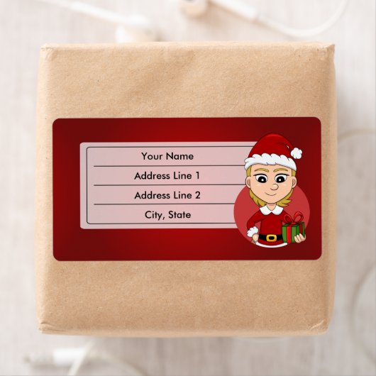 Kerstavond cartoon etiket (Insitu)