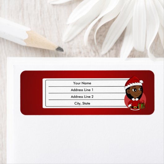 Kerstavond cartoon etiket (Insitu)