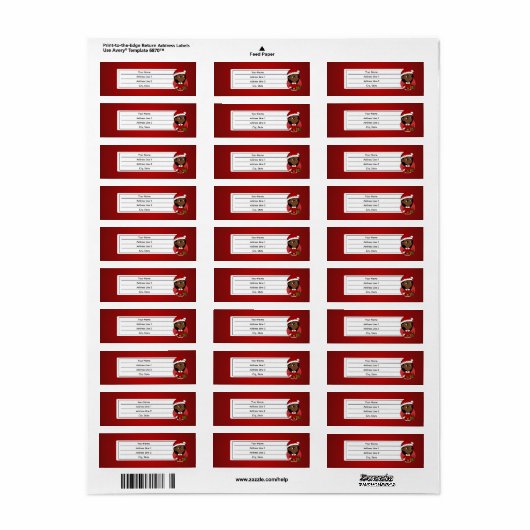 Kerstavond cartoon etiket (Full Sheet)