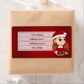 Kerstavond cartoon etiket (Insitu)