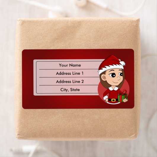 Kerstavond cartoon etiket (Insitu)