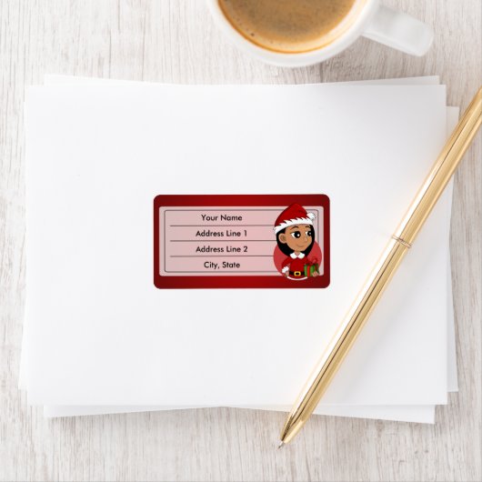 Kerstavond cartoon etiket (Insitu)