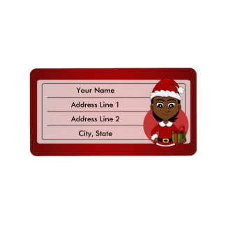 Kerstavond cartoon etiket