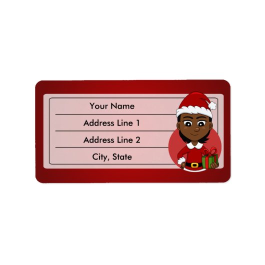 Kerstavond cartoon etiket (Voorkant)