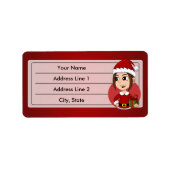 Kerstavond cartoon etiket (Voorkant)