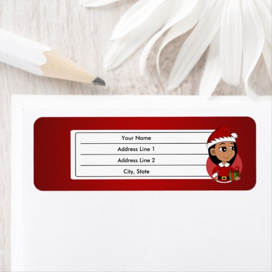 Kerstavond cartoon etiket (Insitu)