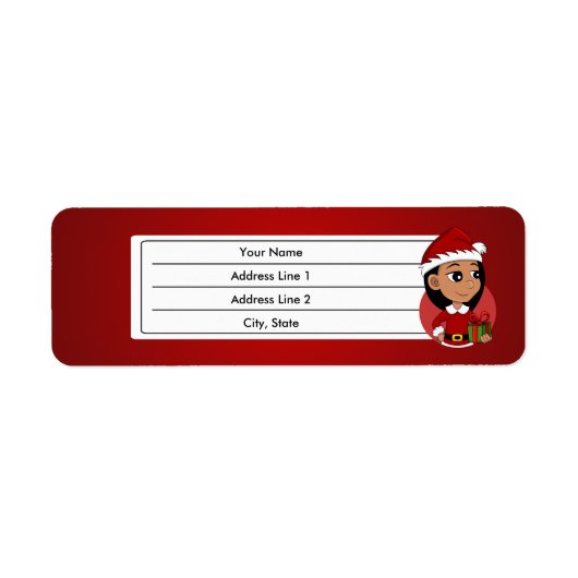 Kerstavond cartoon etiket (Voorkant)