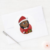 Kerstavond cartoon klassieke ronde sticker (Envelop)