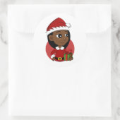 Kerstavond cartoon klassieke ronde sticker (Tas)