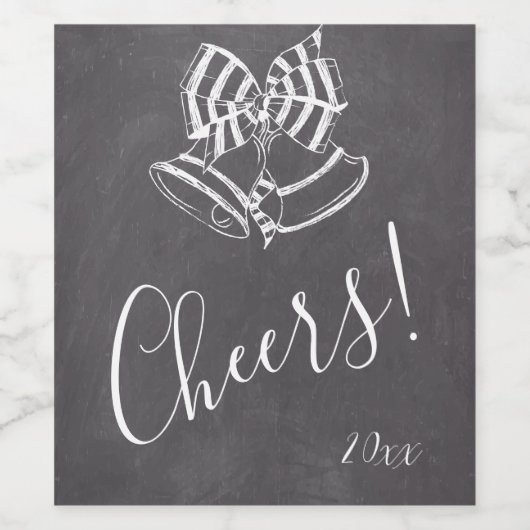 Kerstavond, Chalkboard Etiket voor aangepaste wijn (Enkel label)