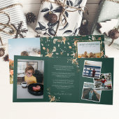 Kerstavond Citrus Botanical Florals | 7 Foto Drieluik Uitnodiging