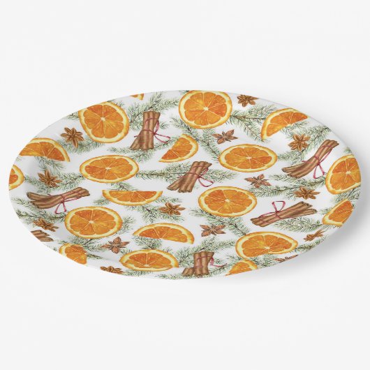 Kerstavond Citrus en Spice Holiday Papieren Bordje (Gekanteld)