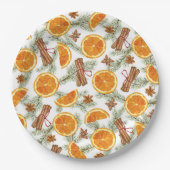 Kerstavond Citrus en Spice Holiday Papieren Bordje (Voorkant)