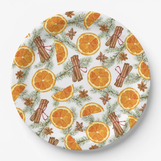 Kerstavond Citrus en Spice Holiday Papieren Bordje (Voorkant)