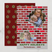 Kerstavond Collage Bricks Feestdagenkaart (Voorkant / Achterkant)